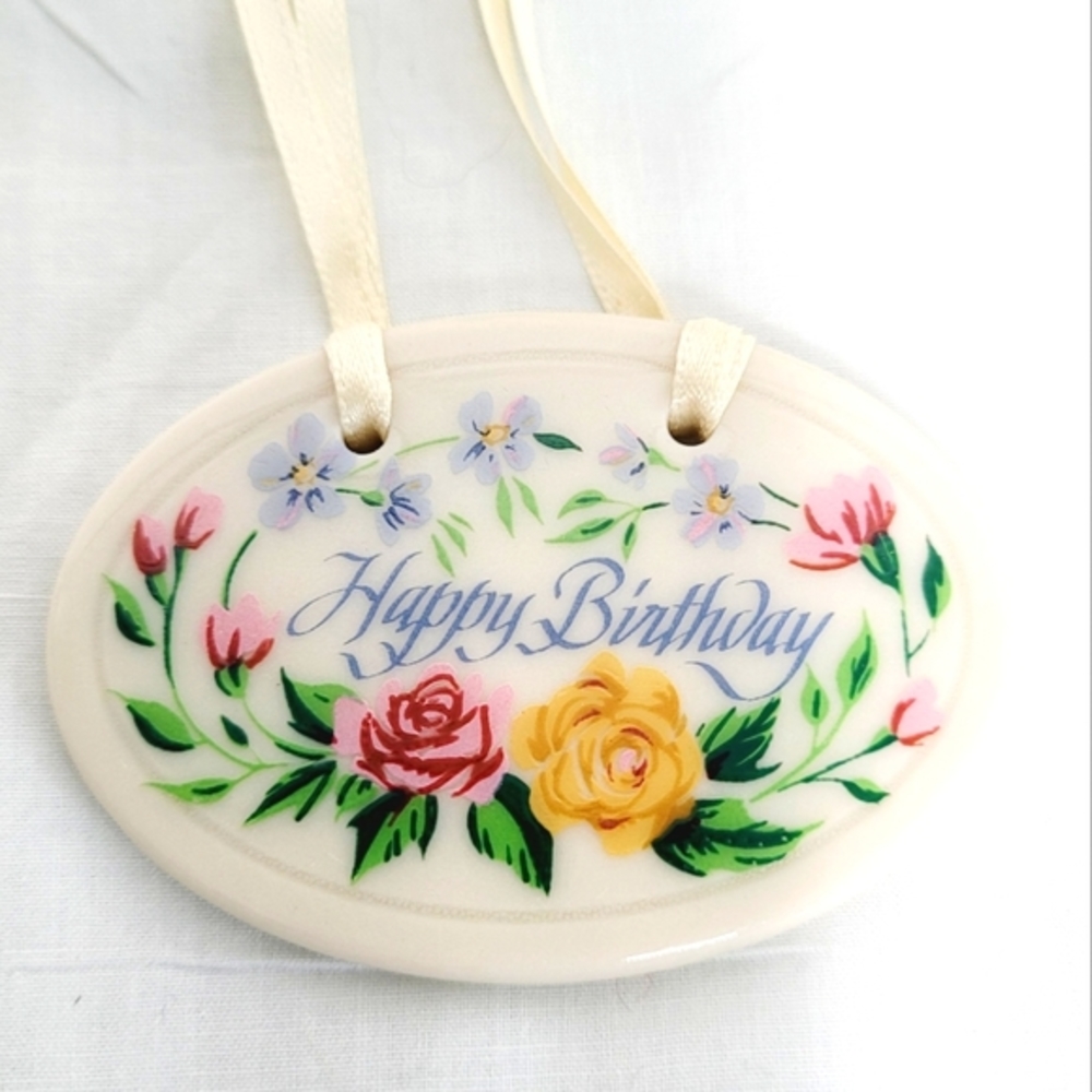 Longaberger Happy Birthday pottery hang tag new
